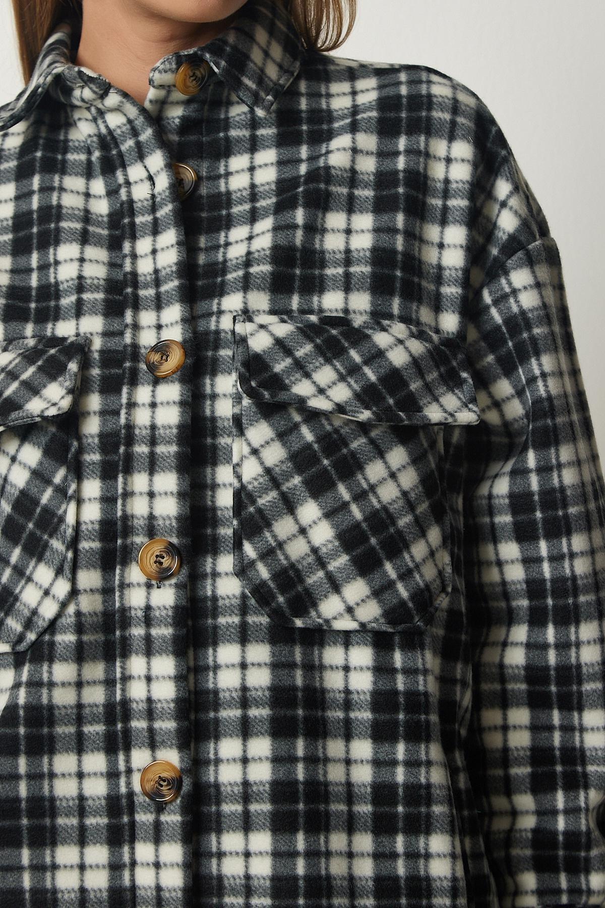 Black Smoked Lumberjack Fleece Shirt Jacket, Smoked, large image number 2