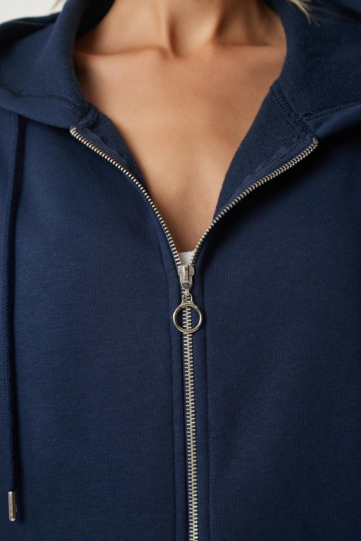 Navy Hooded Oversized Sweatshirt, , large image number 5