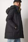 Happiness - Black Hooded Oversized Puffy Coat