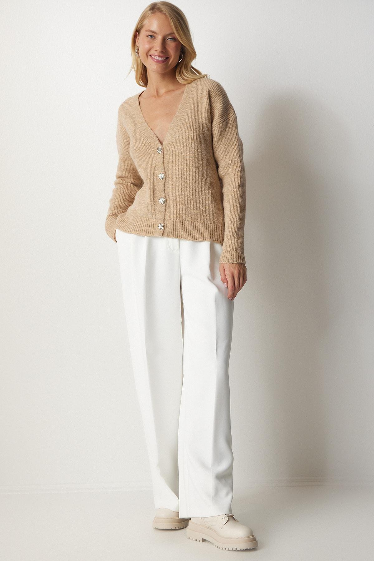 Brown Stylish Buttoned Knitwear Cardigan, C101_1451, large image number 2