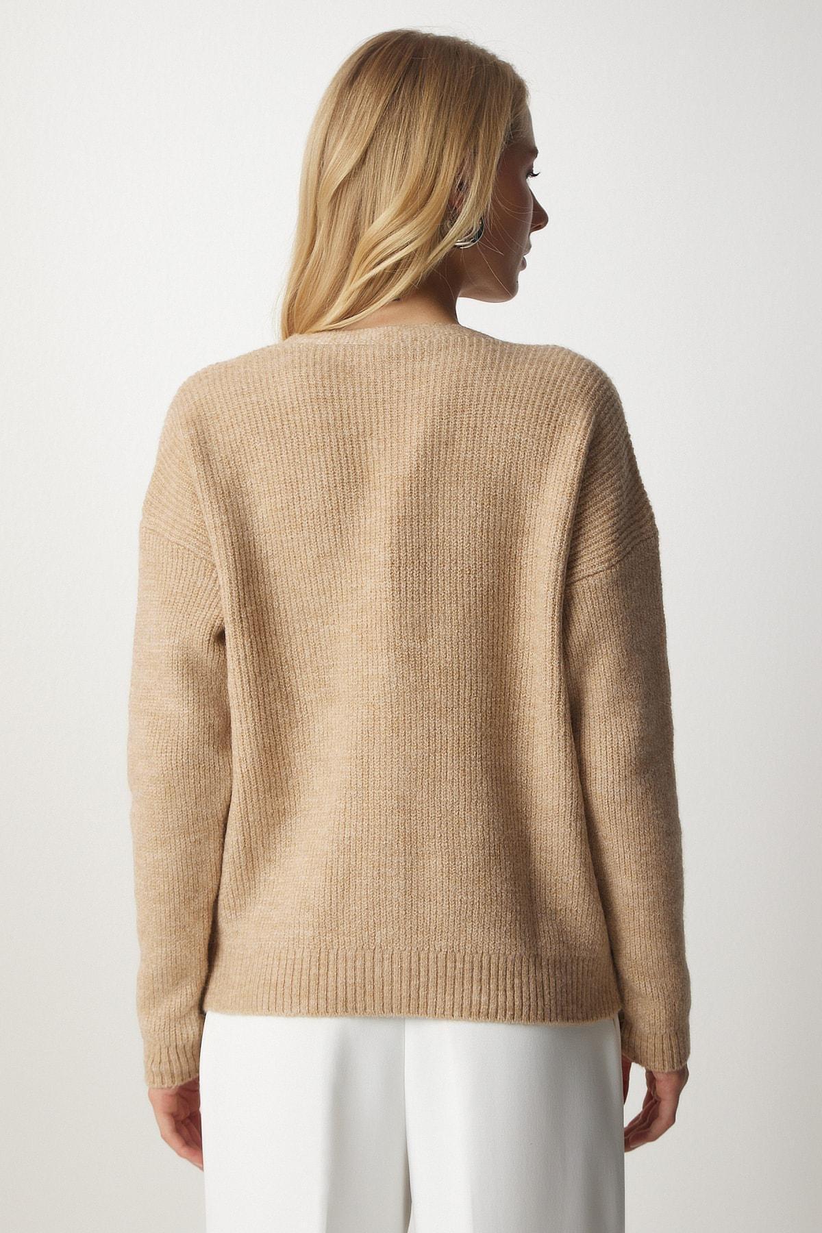 Brown Stylish Buttoned Knitwear Cardigan, C101_1451, large image number 5