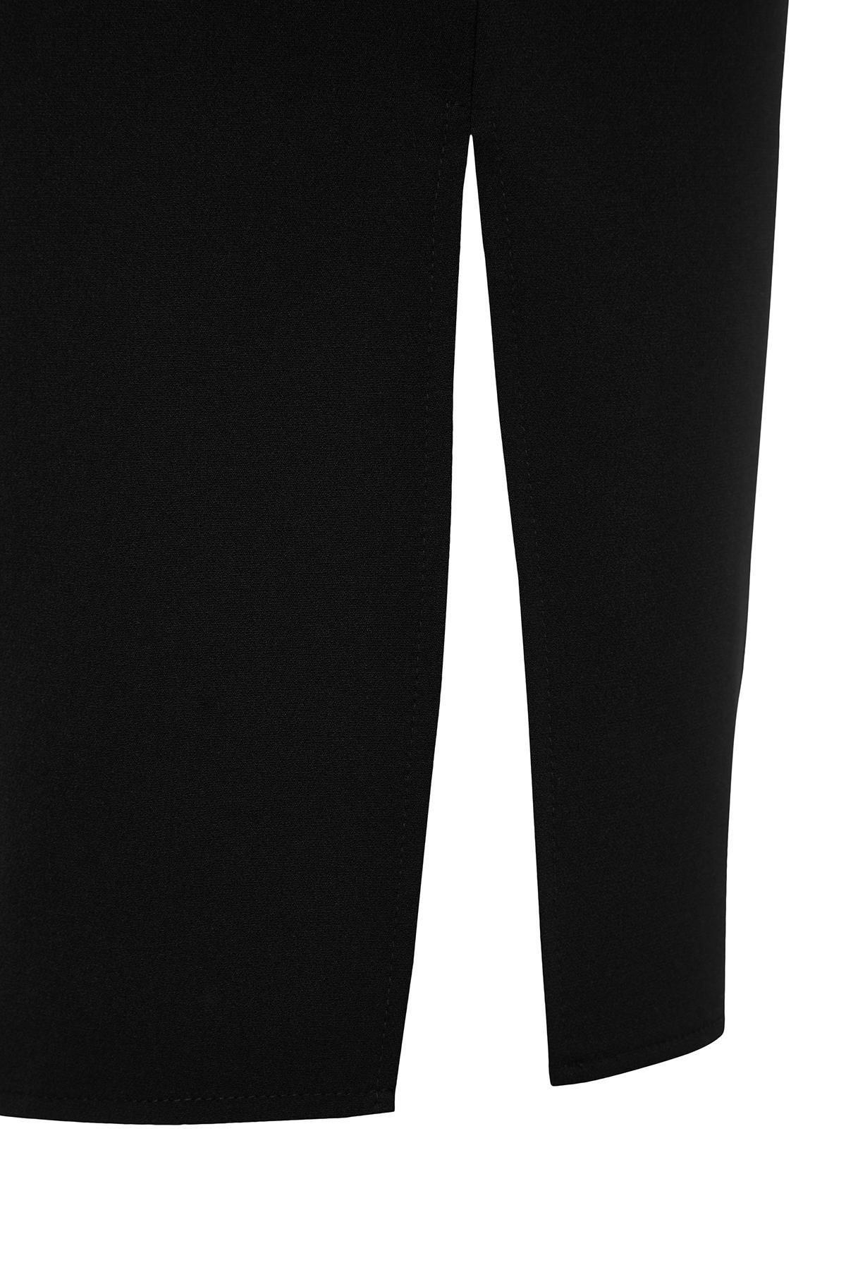 Black Fitted Midi Dress, , large image number 6