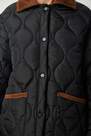 Happiness - Black Polo Neck Pocket Quilted Coat