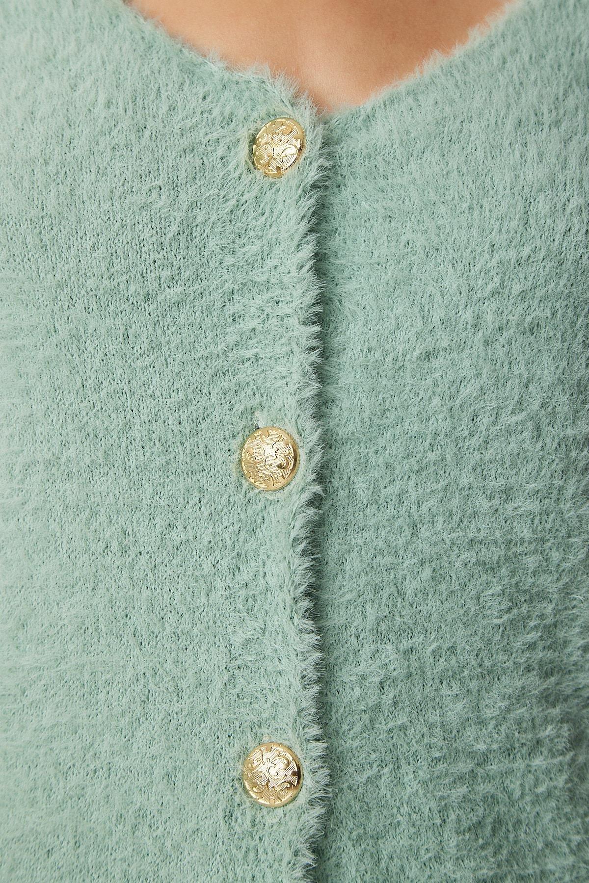 كارديغان مُحاك ناعم،&nbsp;أخضر, C101_1496, large image number 3