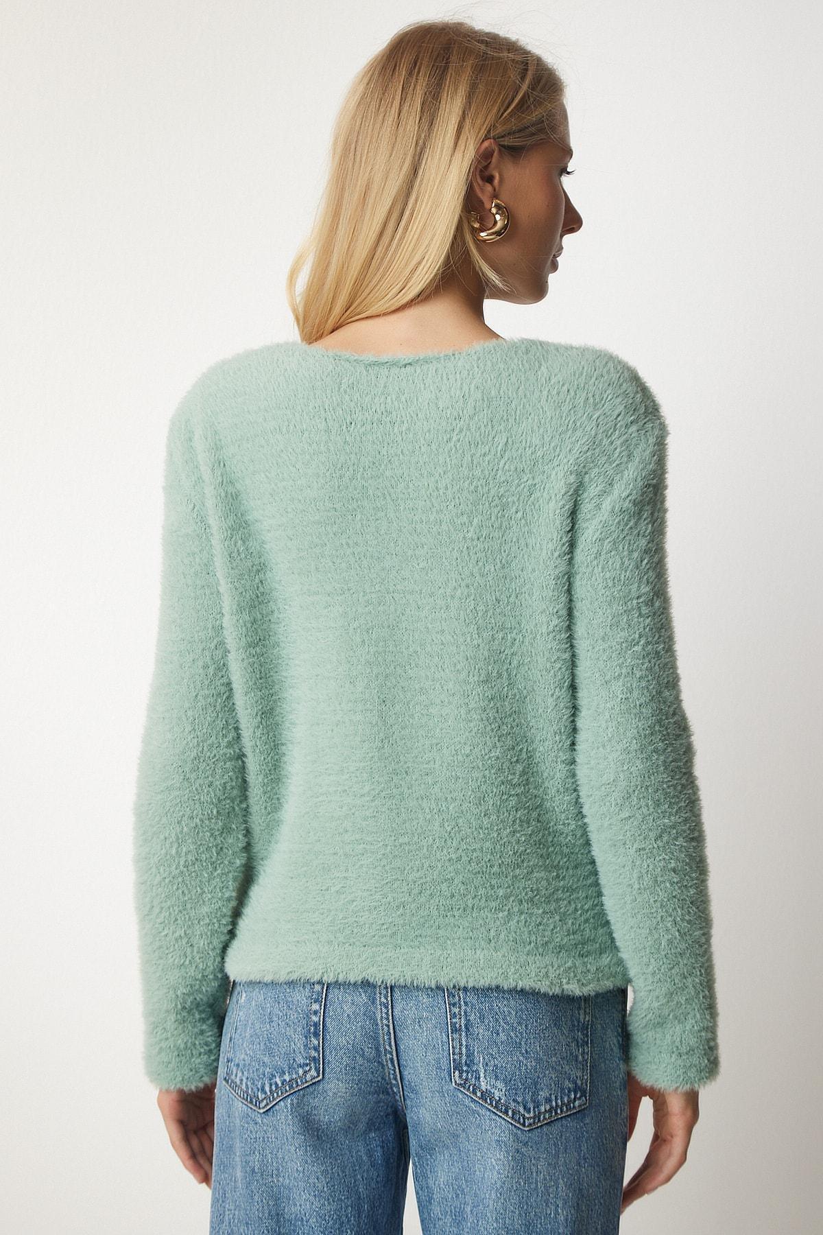 كارديغان مُحاك ناعم،&nbsp;أخضر, C101_1496, large image number 4