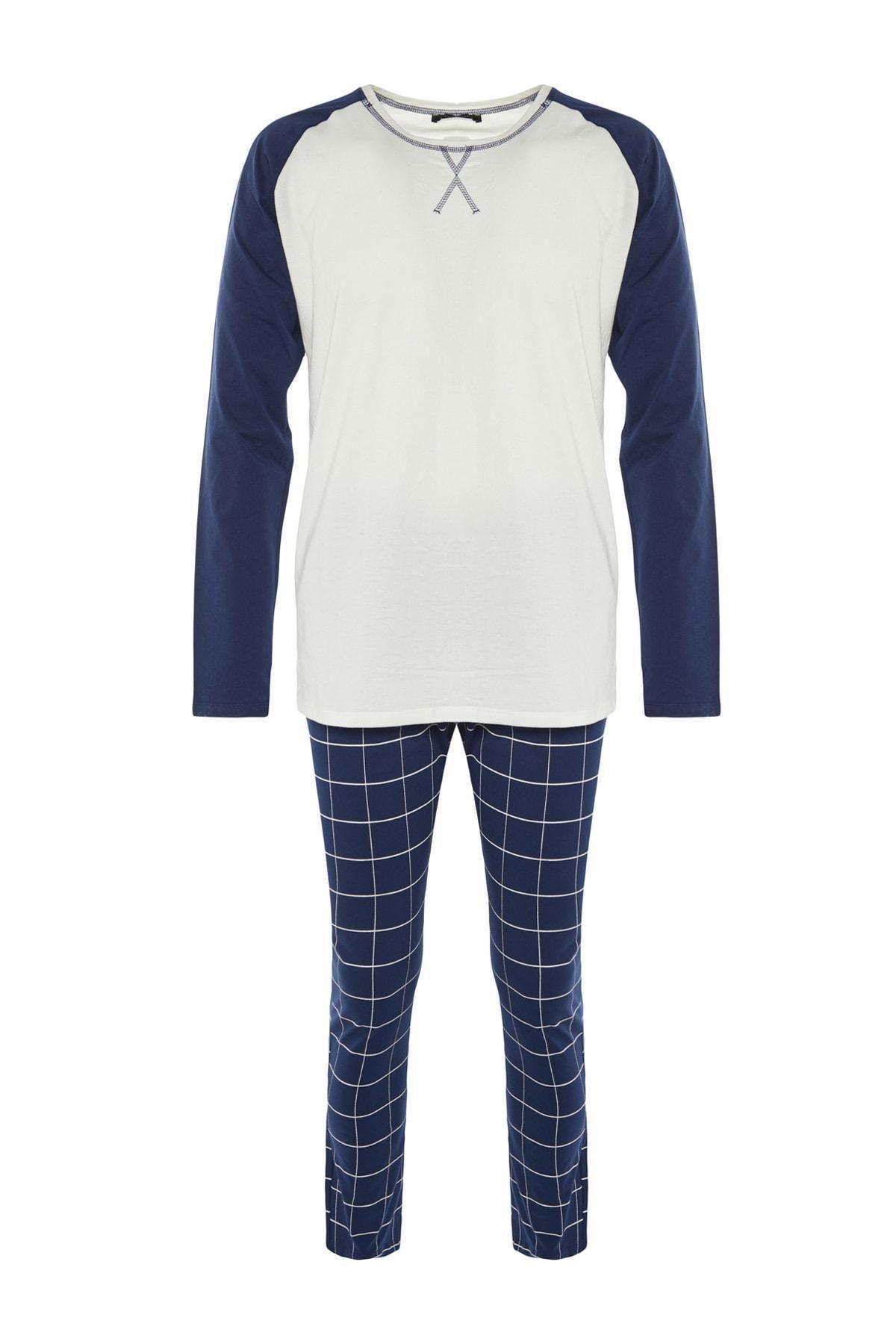 Navy Plaid Pajama Set, , large image number 6