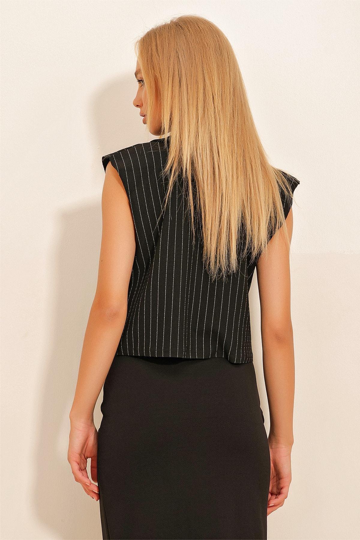 Black Striped Blouse ALC-X10724, , large image number 3