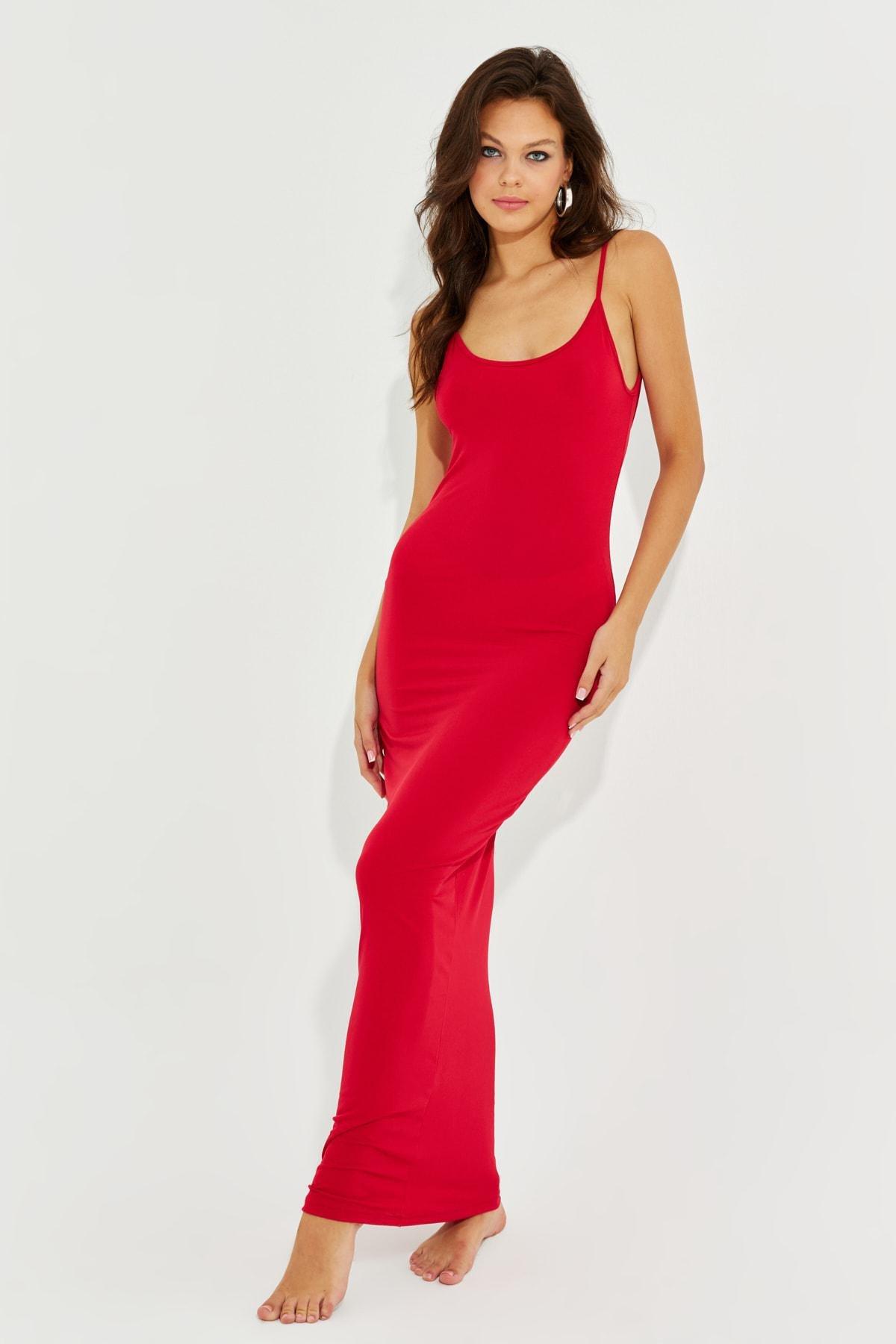 Cool & Sexy - Red Adjustable Straps Maxi Dress
