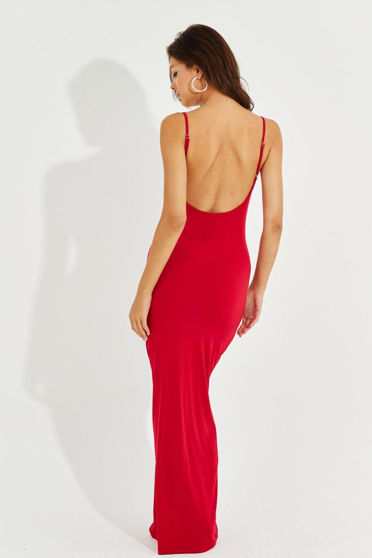 Cool & Sexy - Red Adjustable Straps Maxi Dress