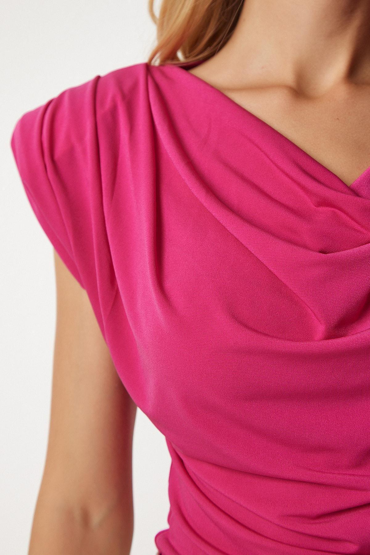 Pink Loose Collar Sleeveless Blouse, , large image number 4