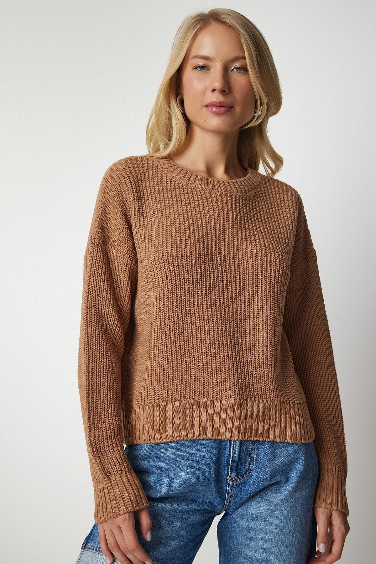 Beige Basic Knitwear Sweater, C101_1451, large image number 2