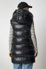 Happiness - Black Hooded Long Inflatable Faux Leather Vest