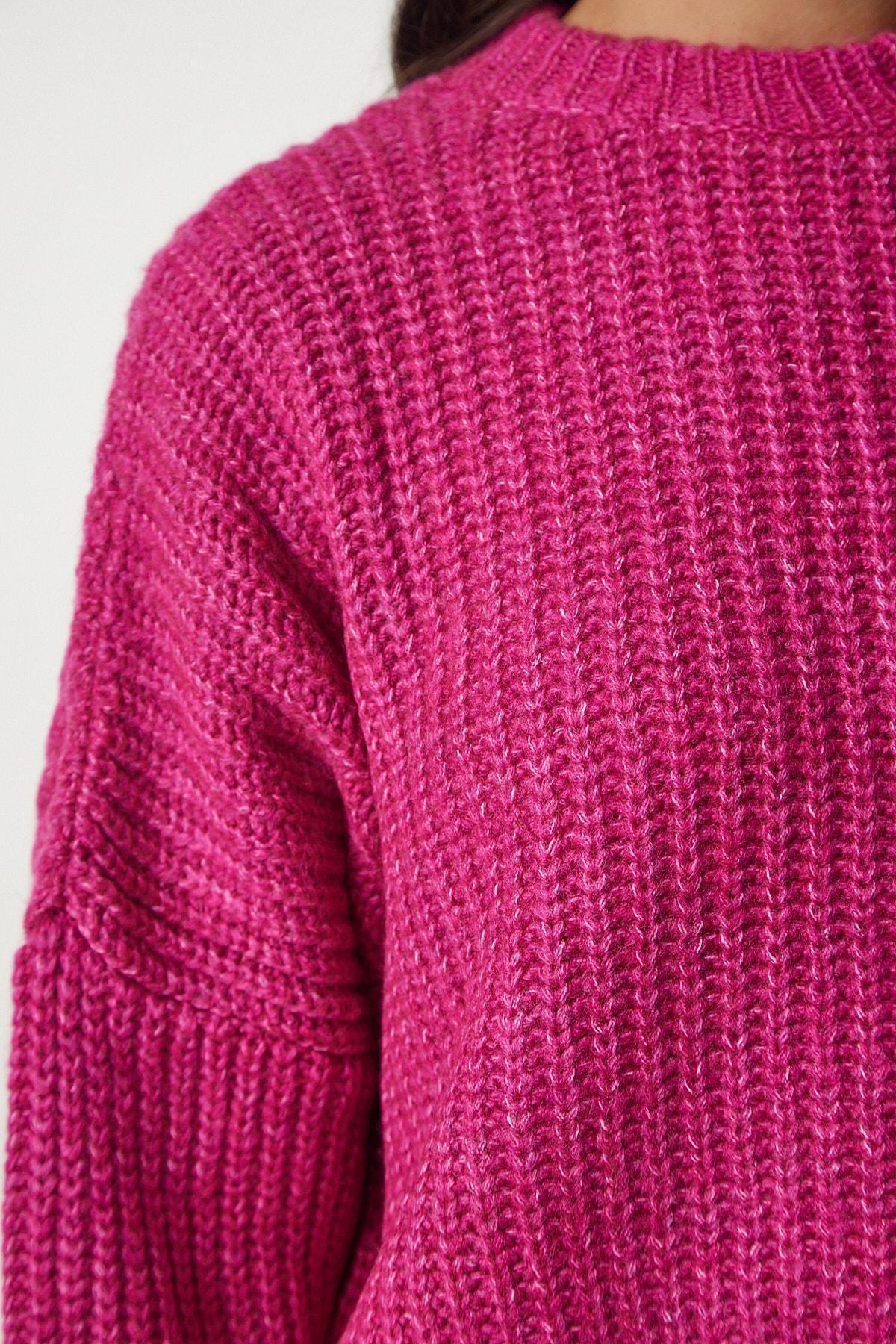 Pink Basic Knitted Sweater, Pink, large image number 4