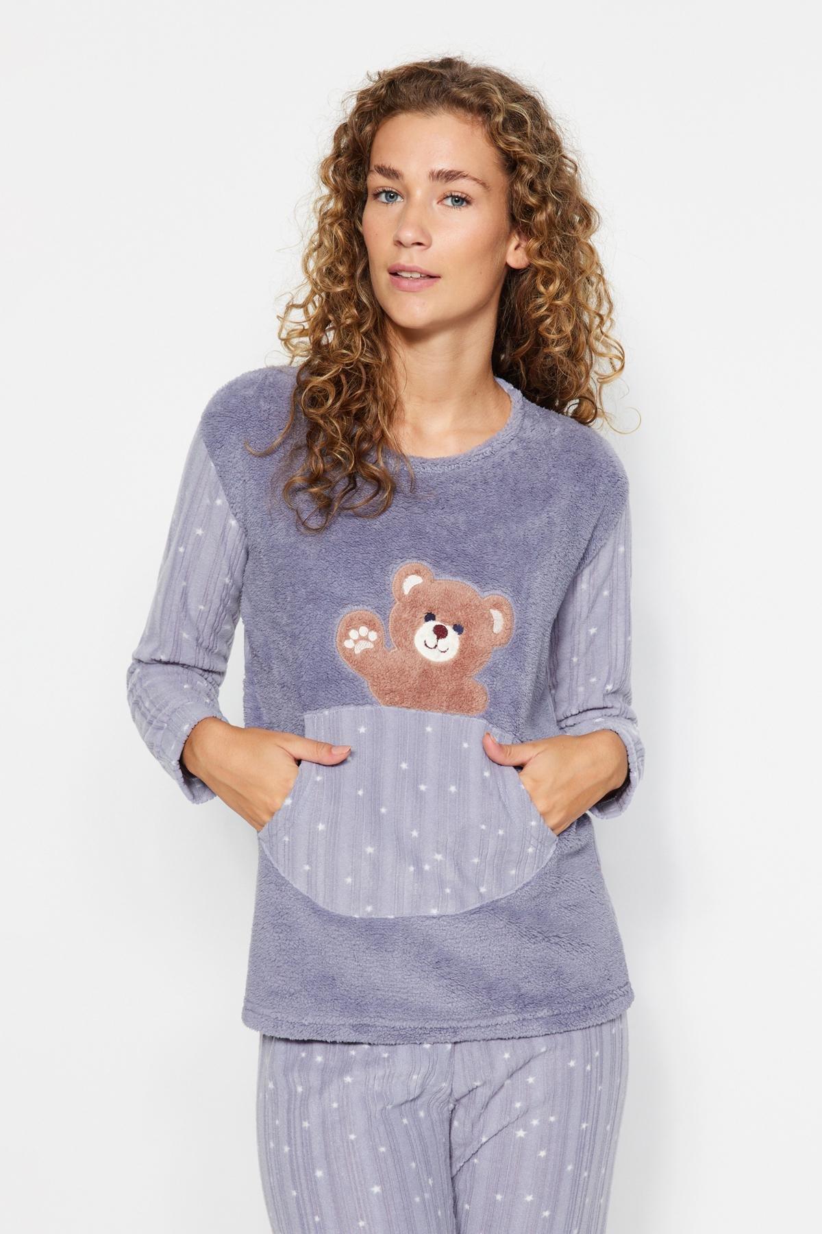 Purple Teddy Bear Patterned Co-Ord Set, , large image number 2