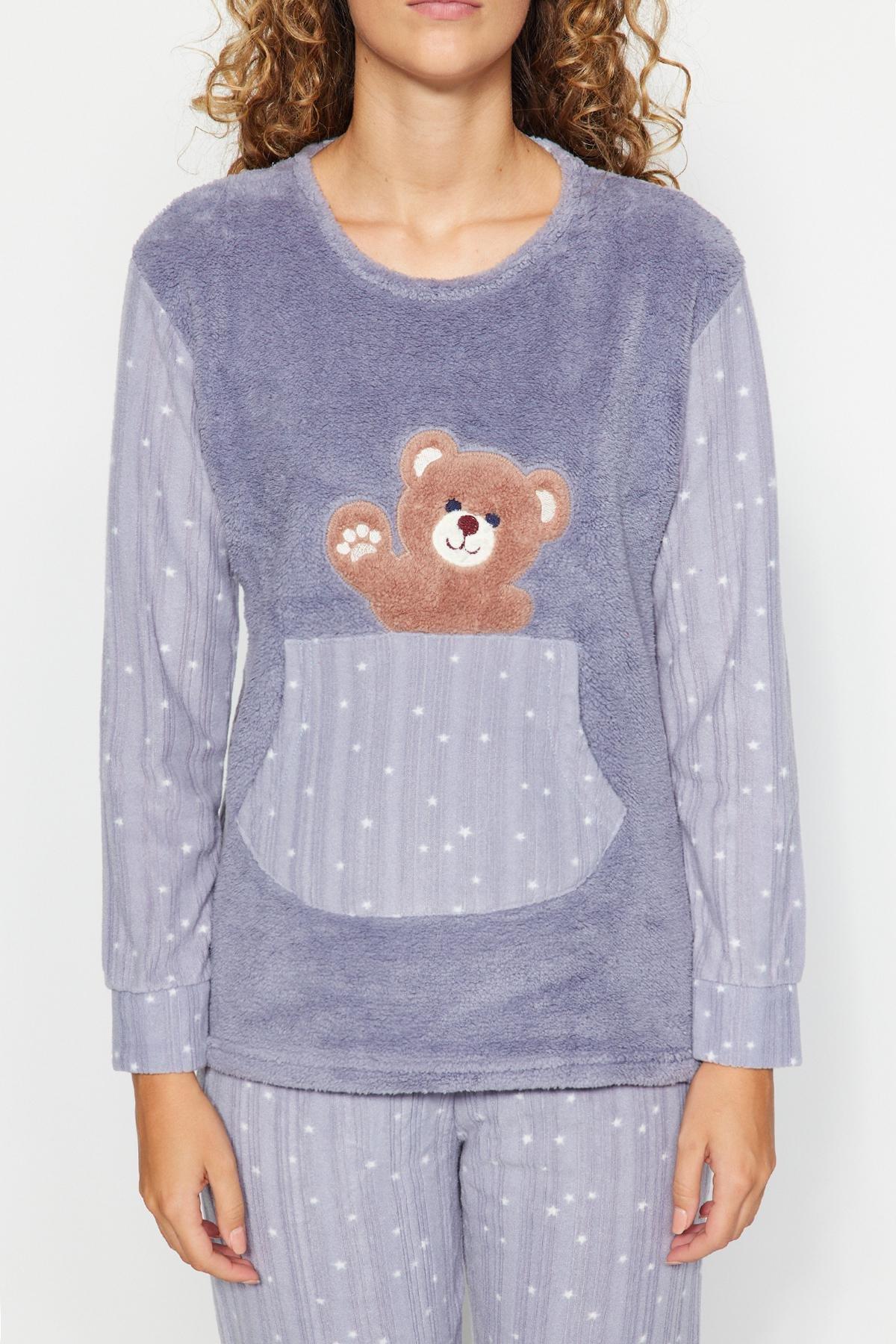 Purple Teddy Bear Patterned Co-Ord Set, , large image number 3