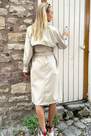 Alacati - Beige Double Pocket Belted Trench Coat