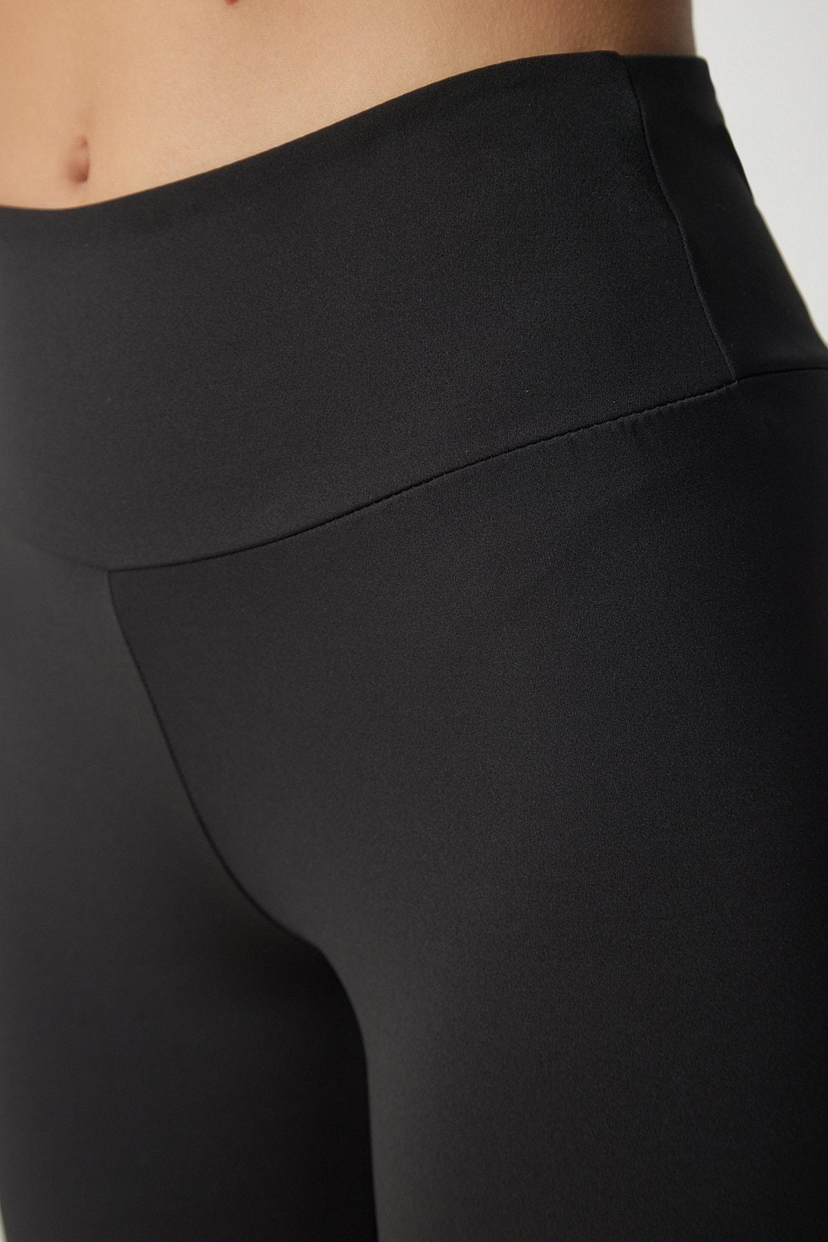 Happiness Istanbul - Black High Waist Consolidating Sports Shorts Leggings