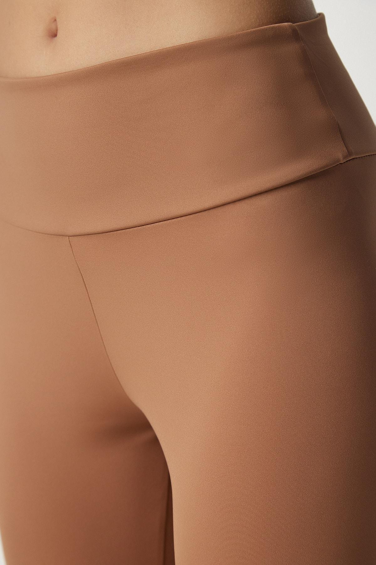 Happiness Istanbul - Beige High Waist Consolidating Basic Sports Leggings