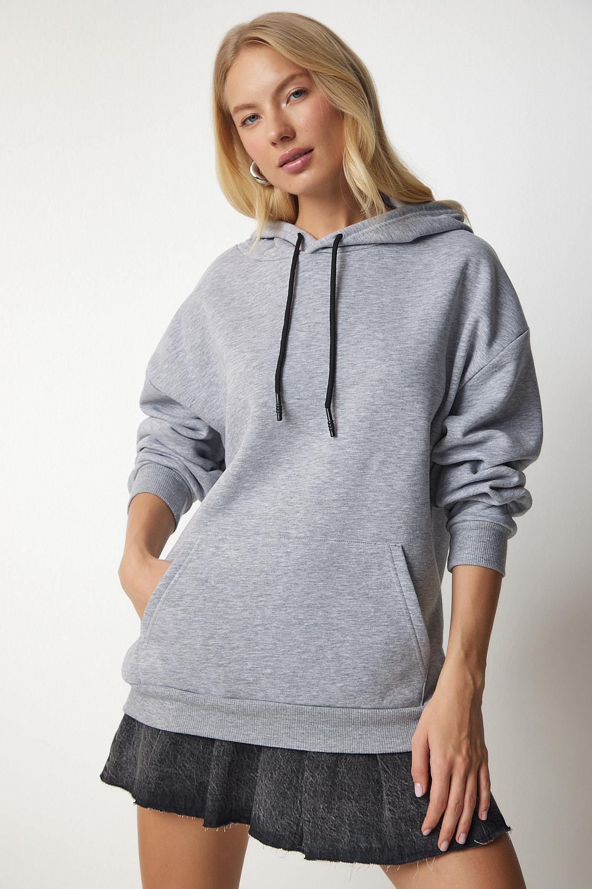 Gray Knitted Hoodie With Knitted Sweatshirt, , large image number 4