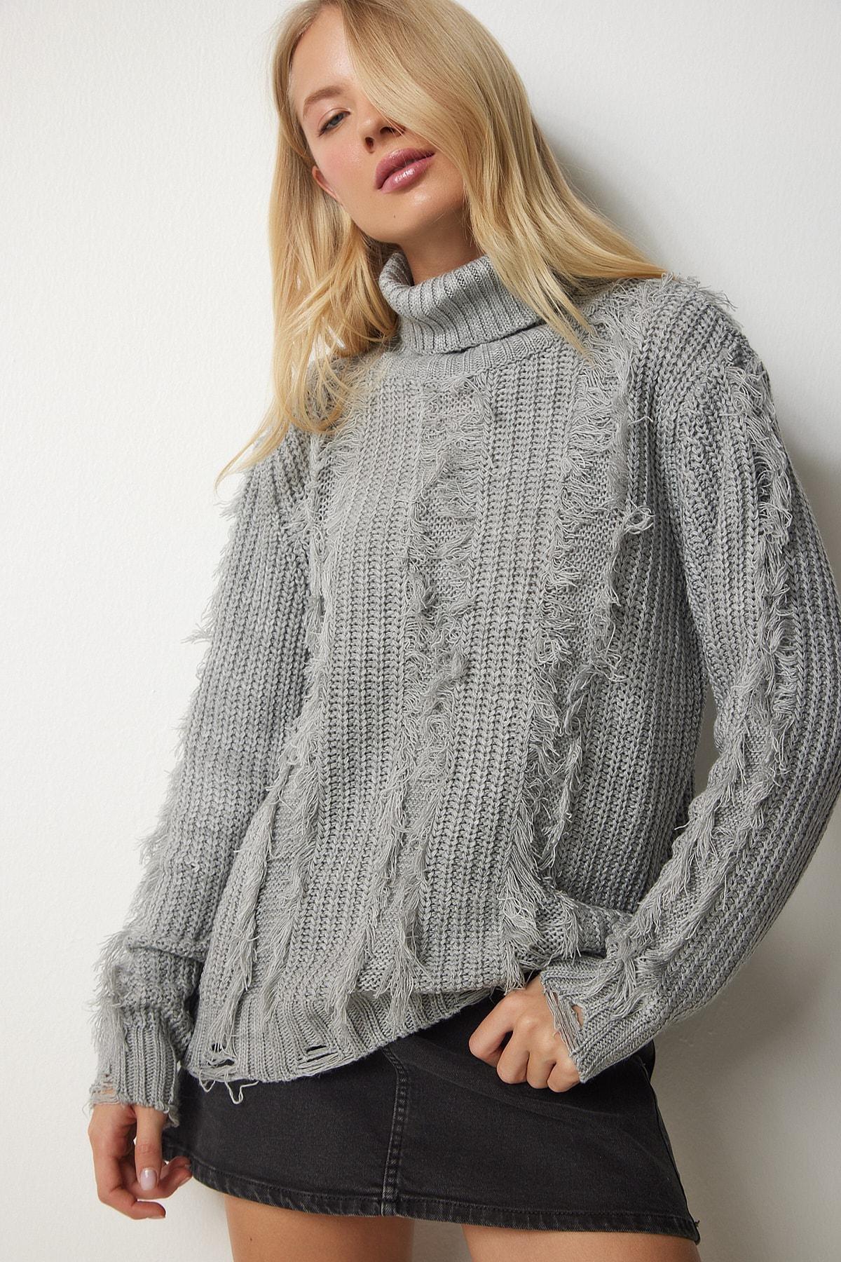 Gray Knitwear Sweater, , large image number 1