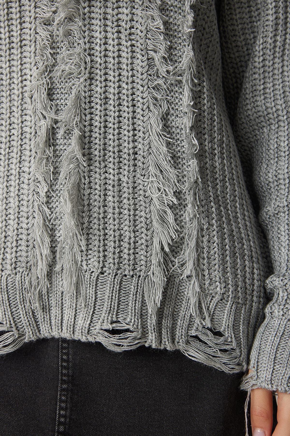 Gray Knitwear Sweater, , large image number 3