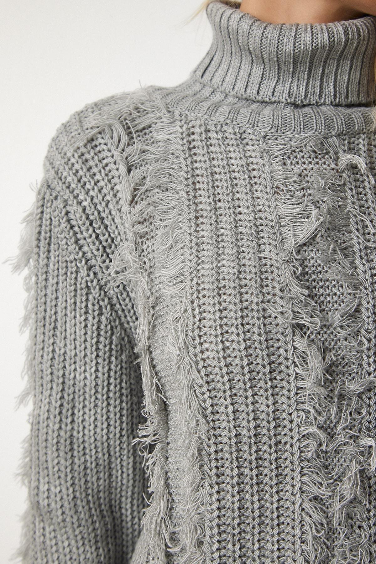 Gray Knitwear Sweater, , large image number 4