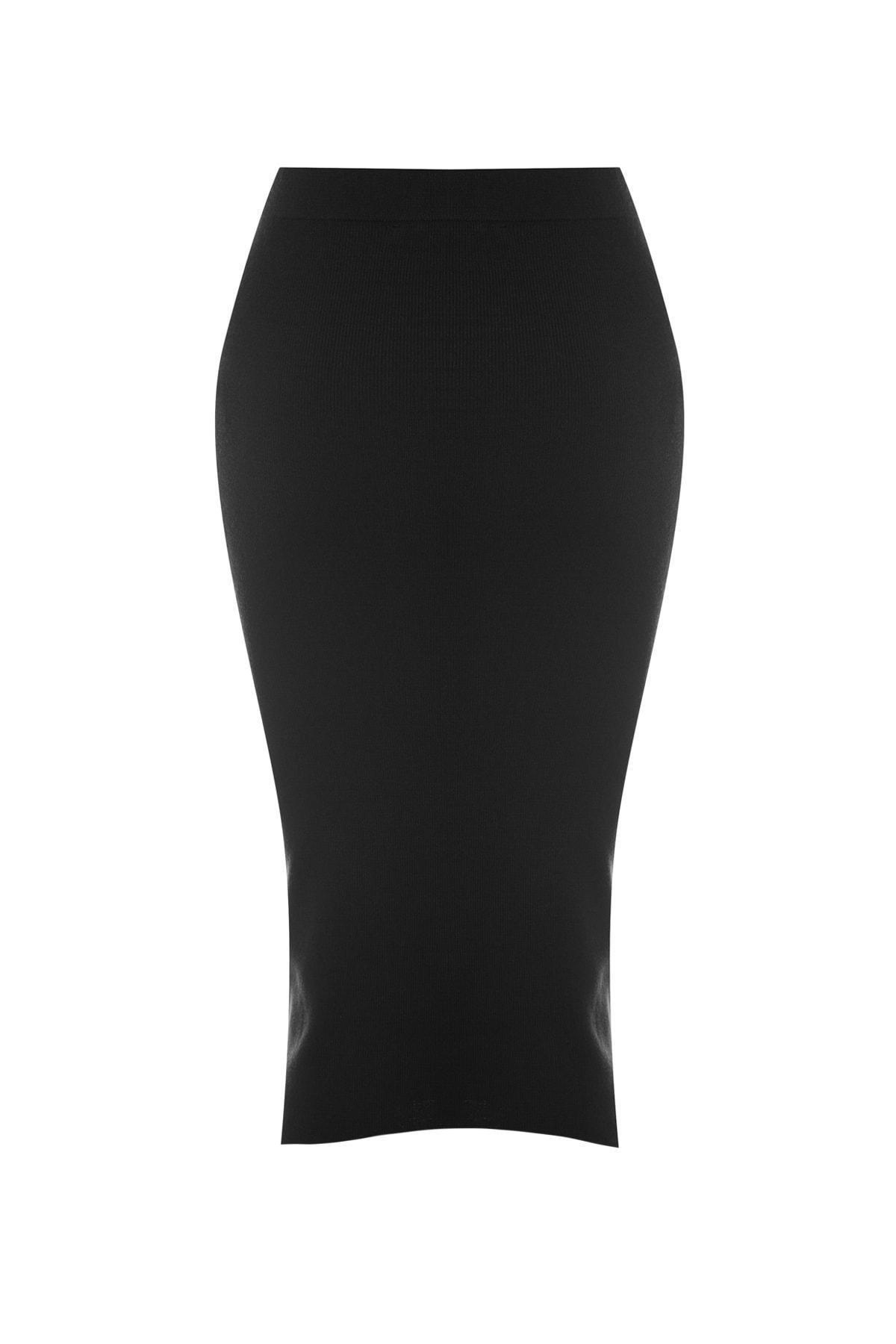 Black Midi Pencil Skirt, , large image number 6