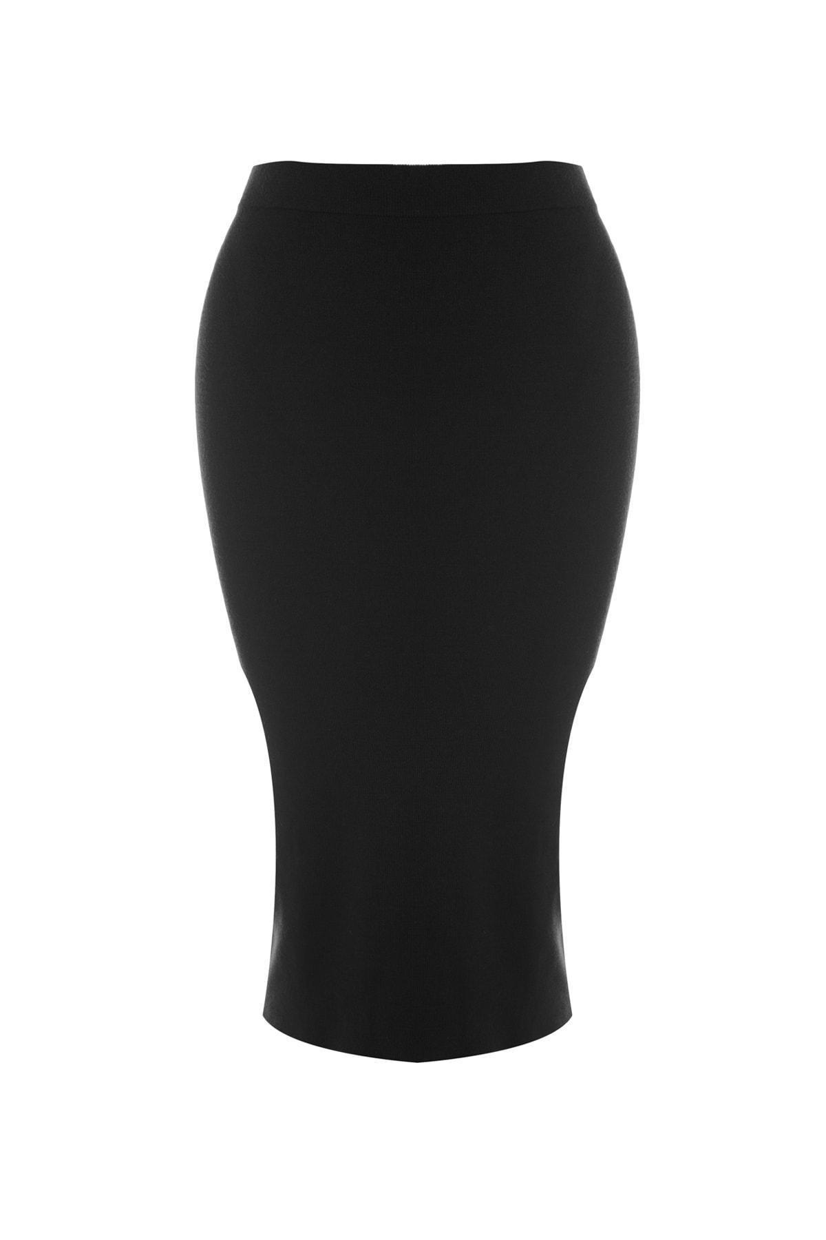 Black Midi Pencil Skirt, , large image number 7