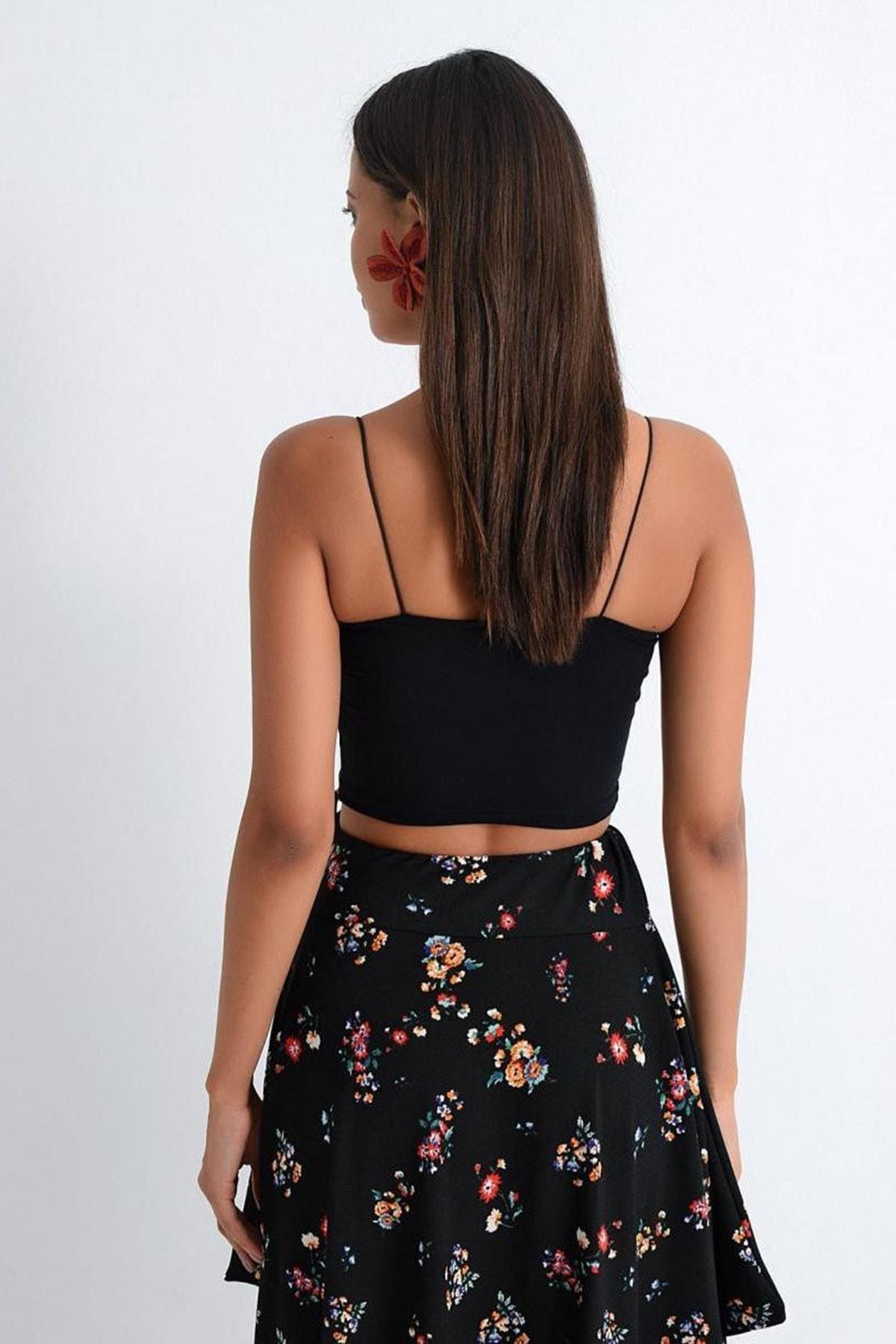 Black Slim Crop Top, , large image number 1