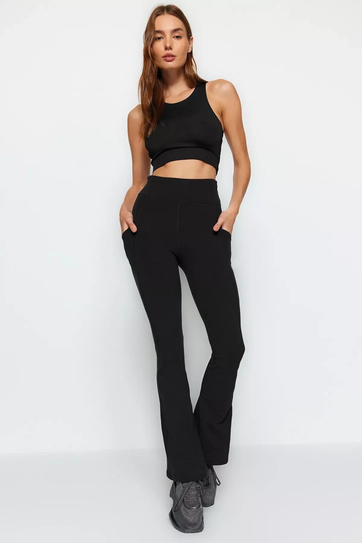 ليجينز رياضي بساق واسعة من الأسفل، أسود
, BLACK, large image number 3