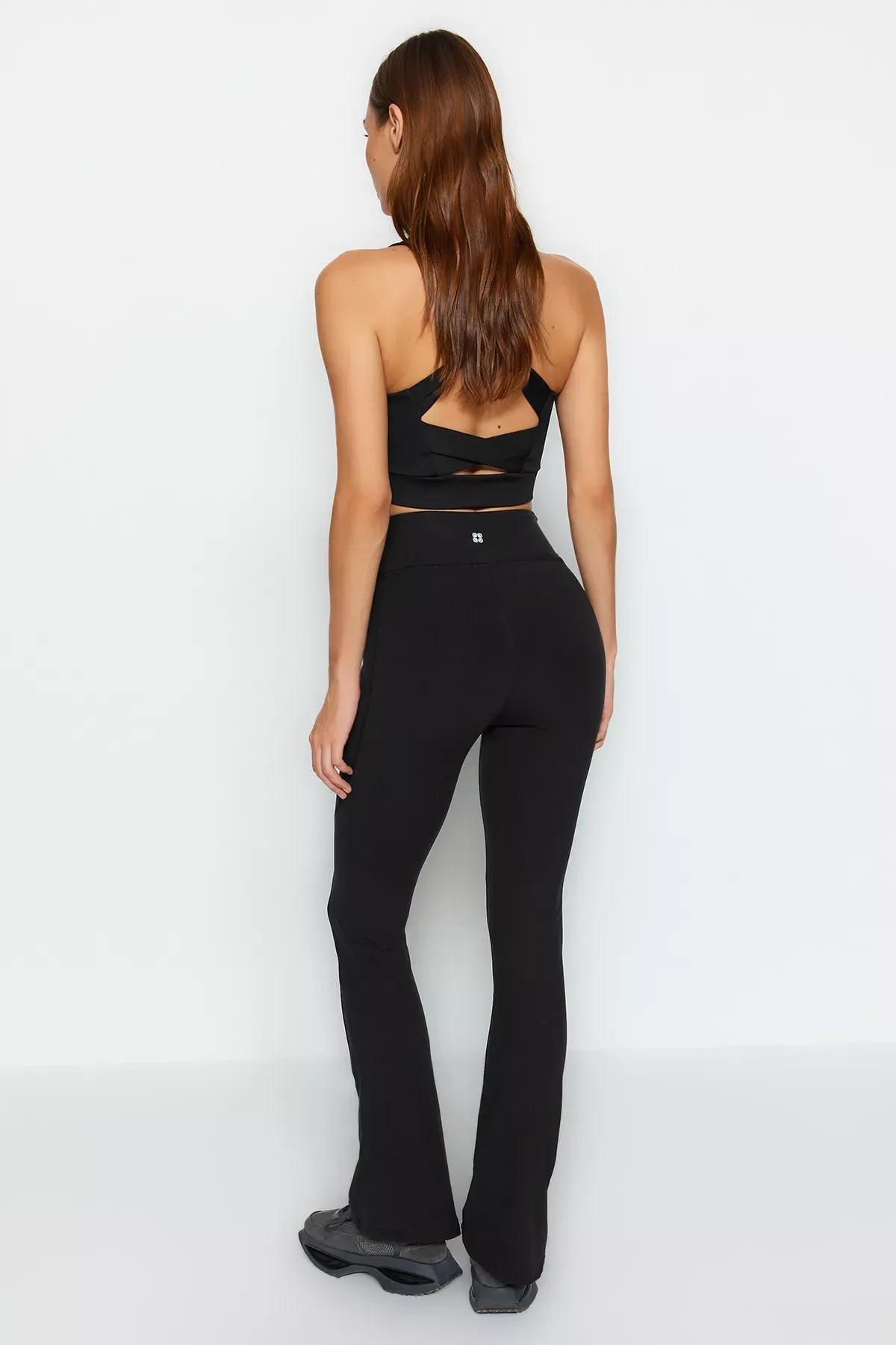 ليجينز رياضي بساق واسعة من الأسفل، أسود
, BLACK, large image number 4