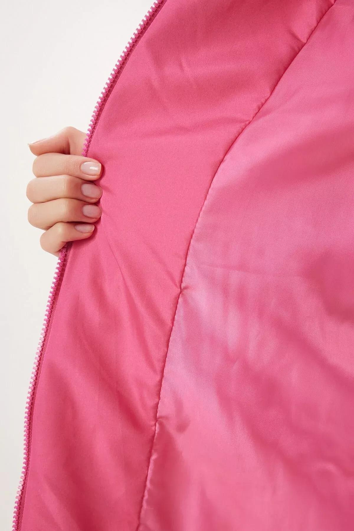 Pink Oversized Long Down Coat, , large image number 5