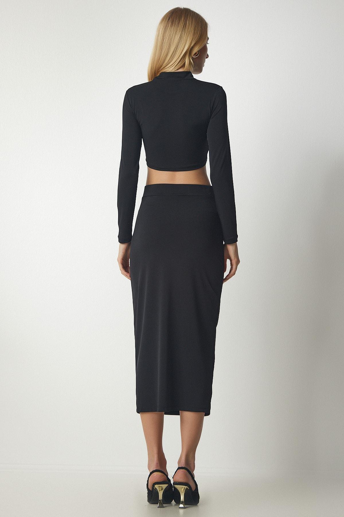 Black Stand-Up Collar Co-Ord Set, , large image number 5