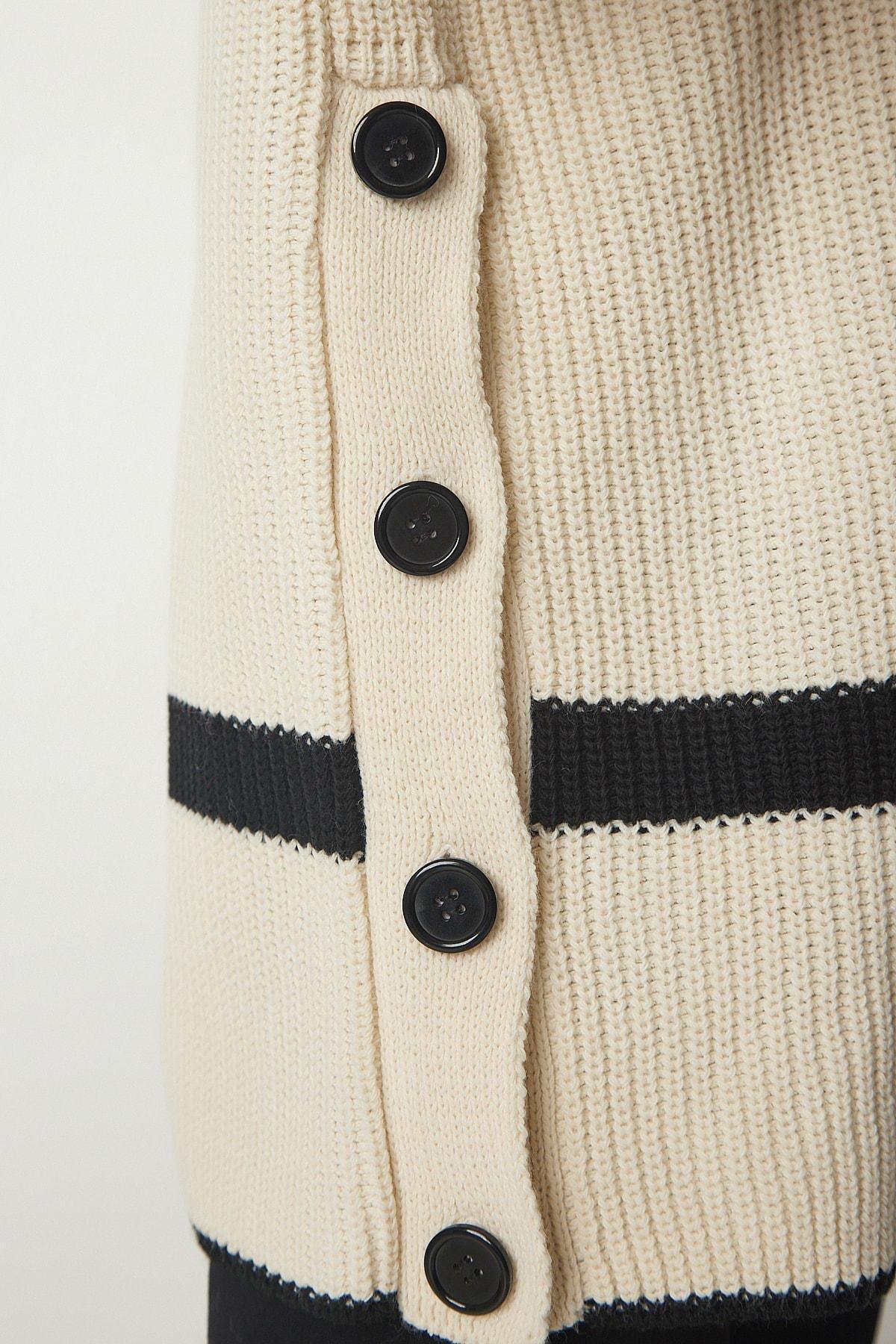 Beige Button Detailed Knitwear Sweater, Cream, large image number 5