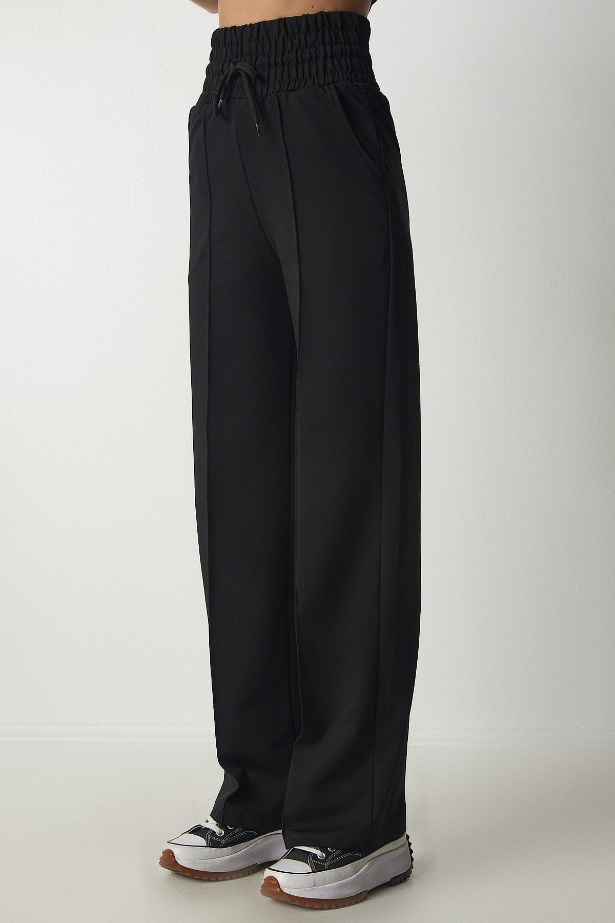 Black Basic Knitted Sweatpants, , large image number 9