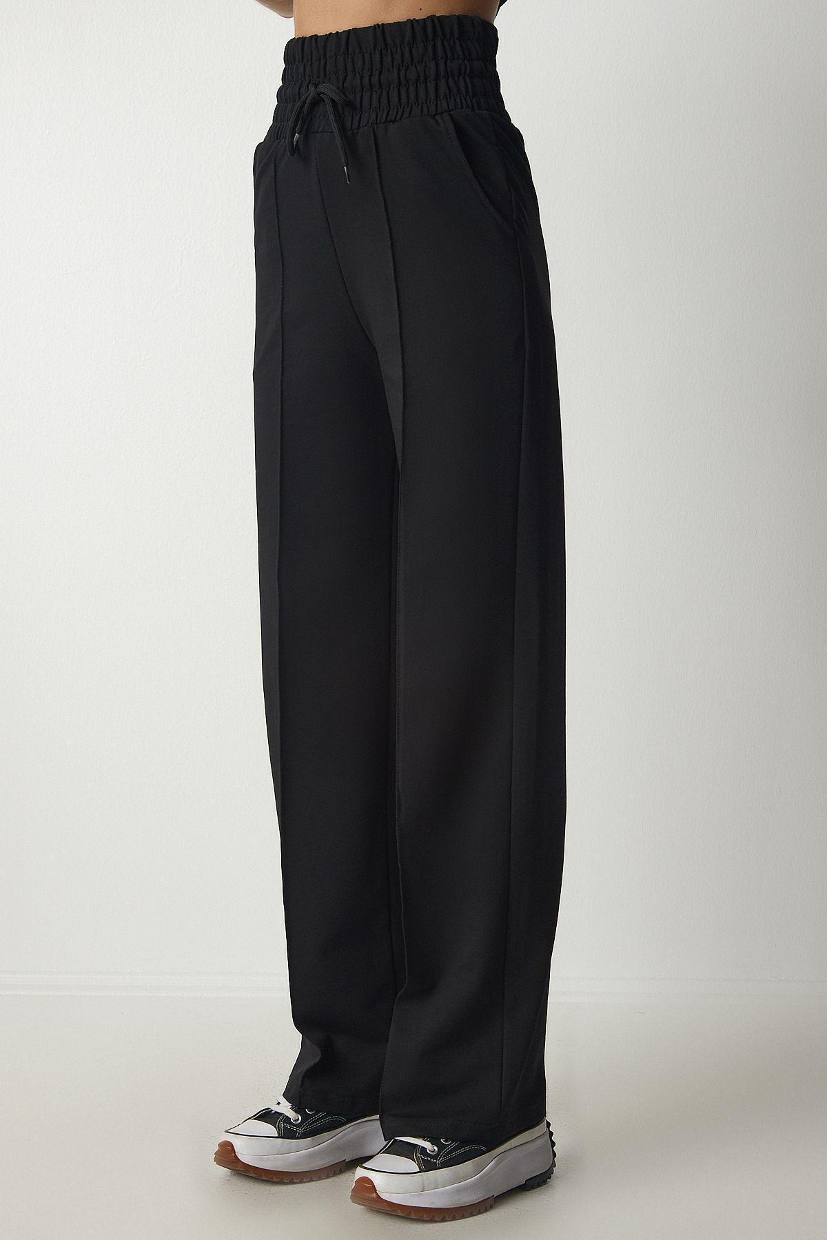 Black Basic Knitted Sweatpants, , large image number 10