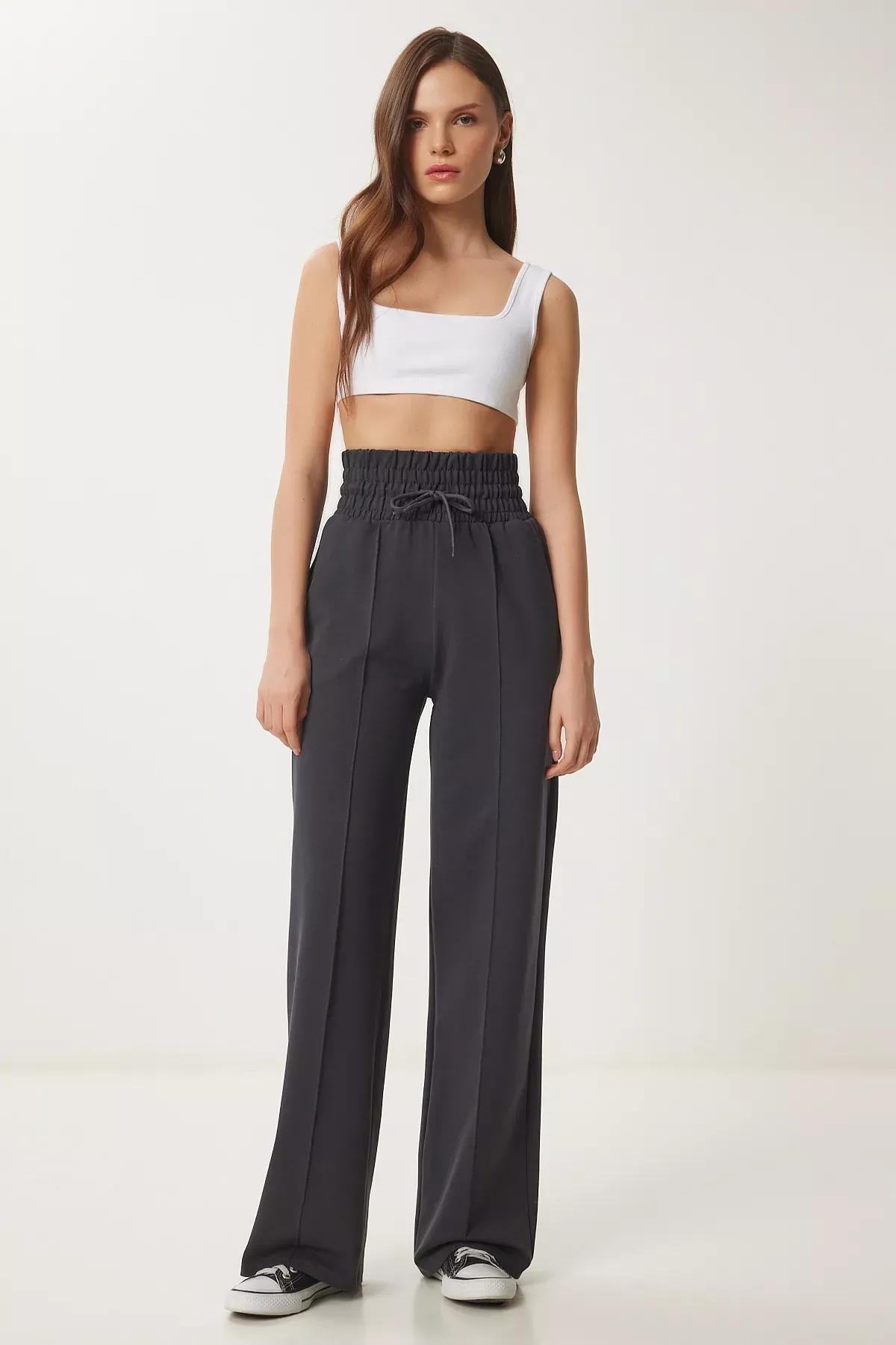 Grey Pocket Knit Sweatpants, Smoked, large image number 1