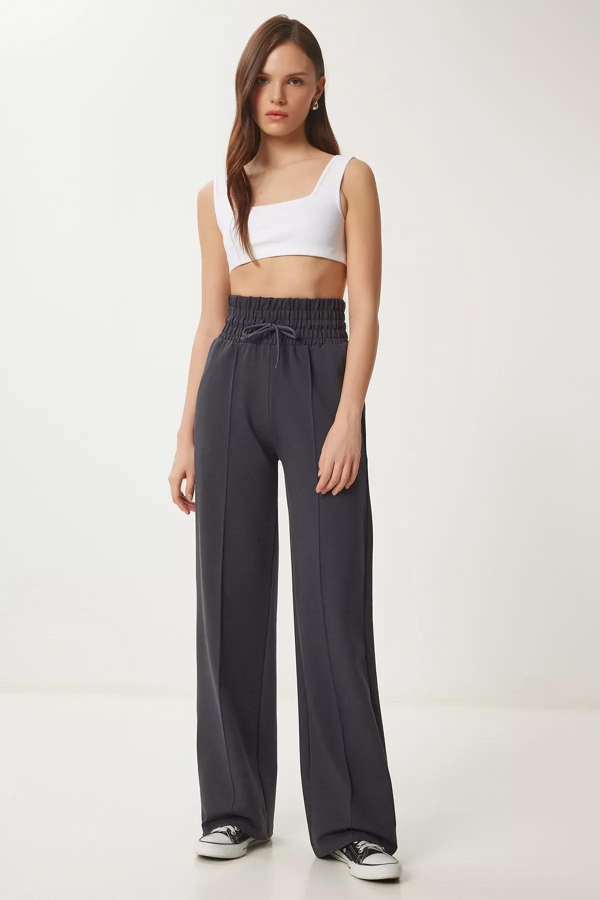 Grey Pocket Knit Sweatpants, Smoked, large image number 2