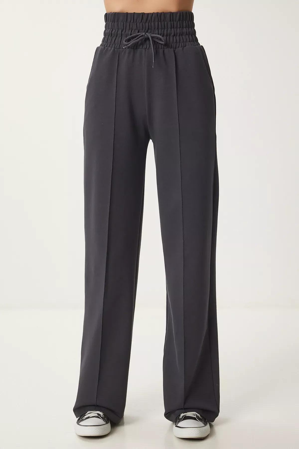 Grey Pocket Knit Sweatpants, Smoked, large image number 3