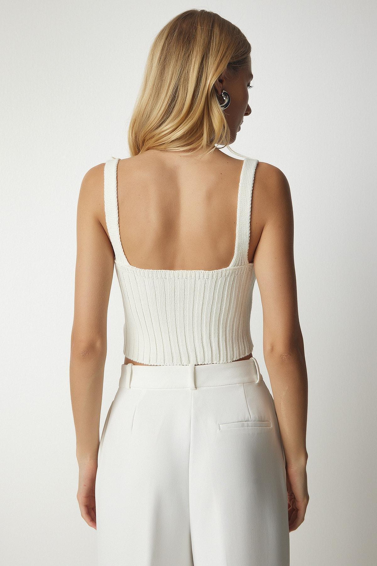 White Knit Sweater Bustier Cardigan Co-Ord Set, Bone, large image number 5