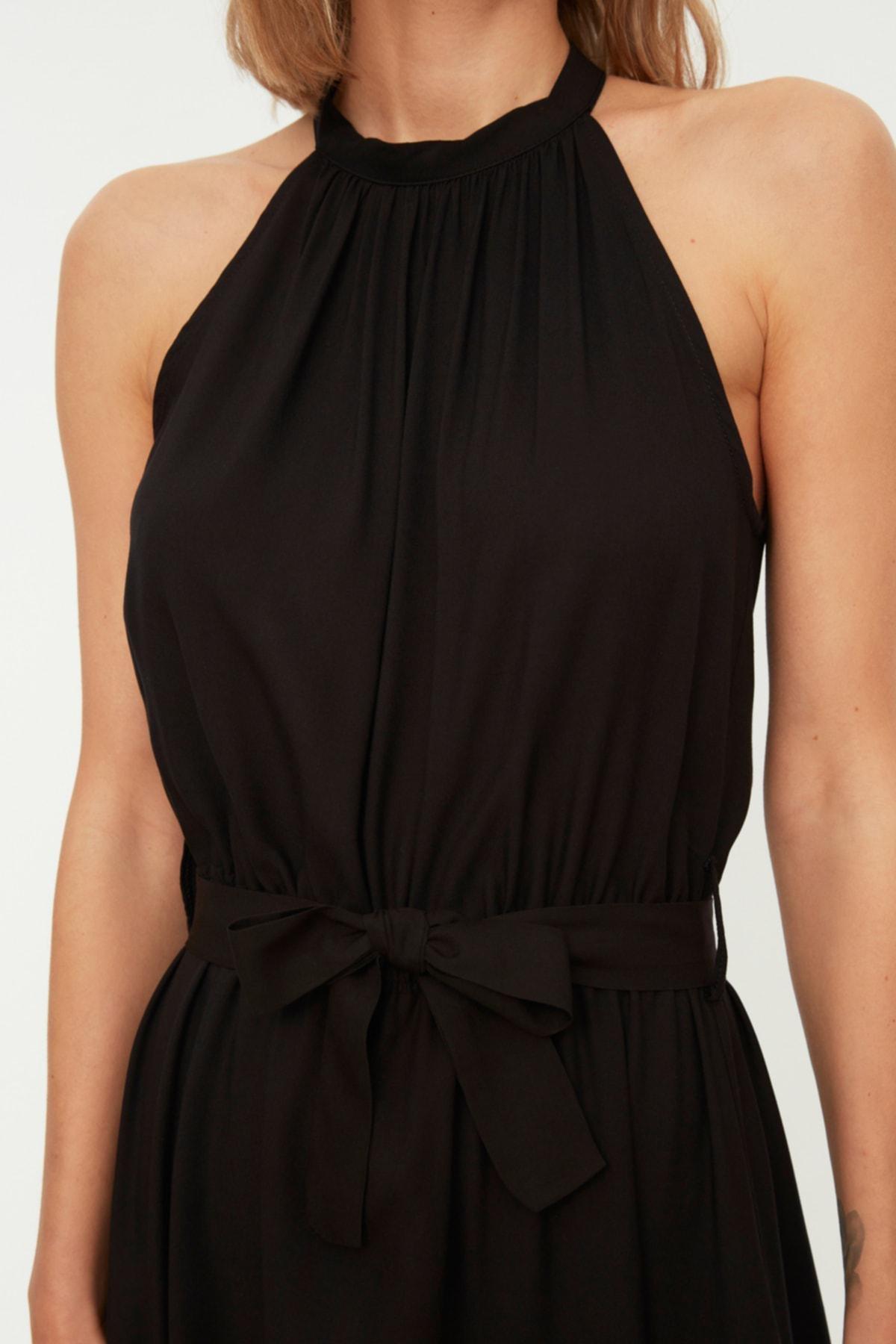Black Belted Midi Dress, , large image number 3