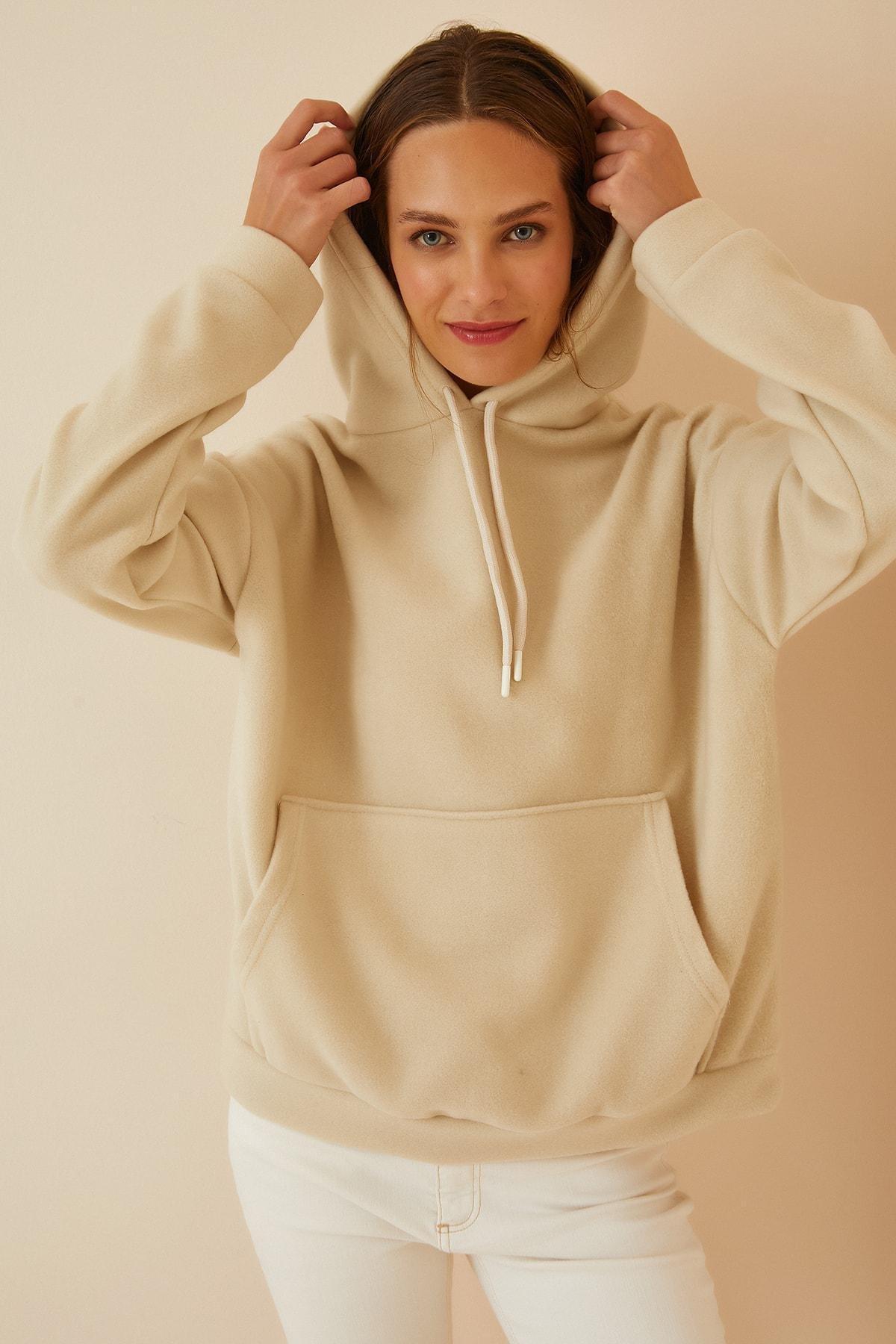 Beige Basic Sweatshirt, Cream, large image number 0