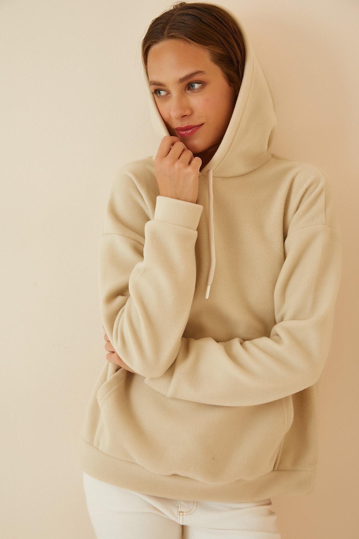 Beige Basic Sweatshirt, Cream, large image number 3
