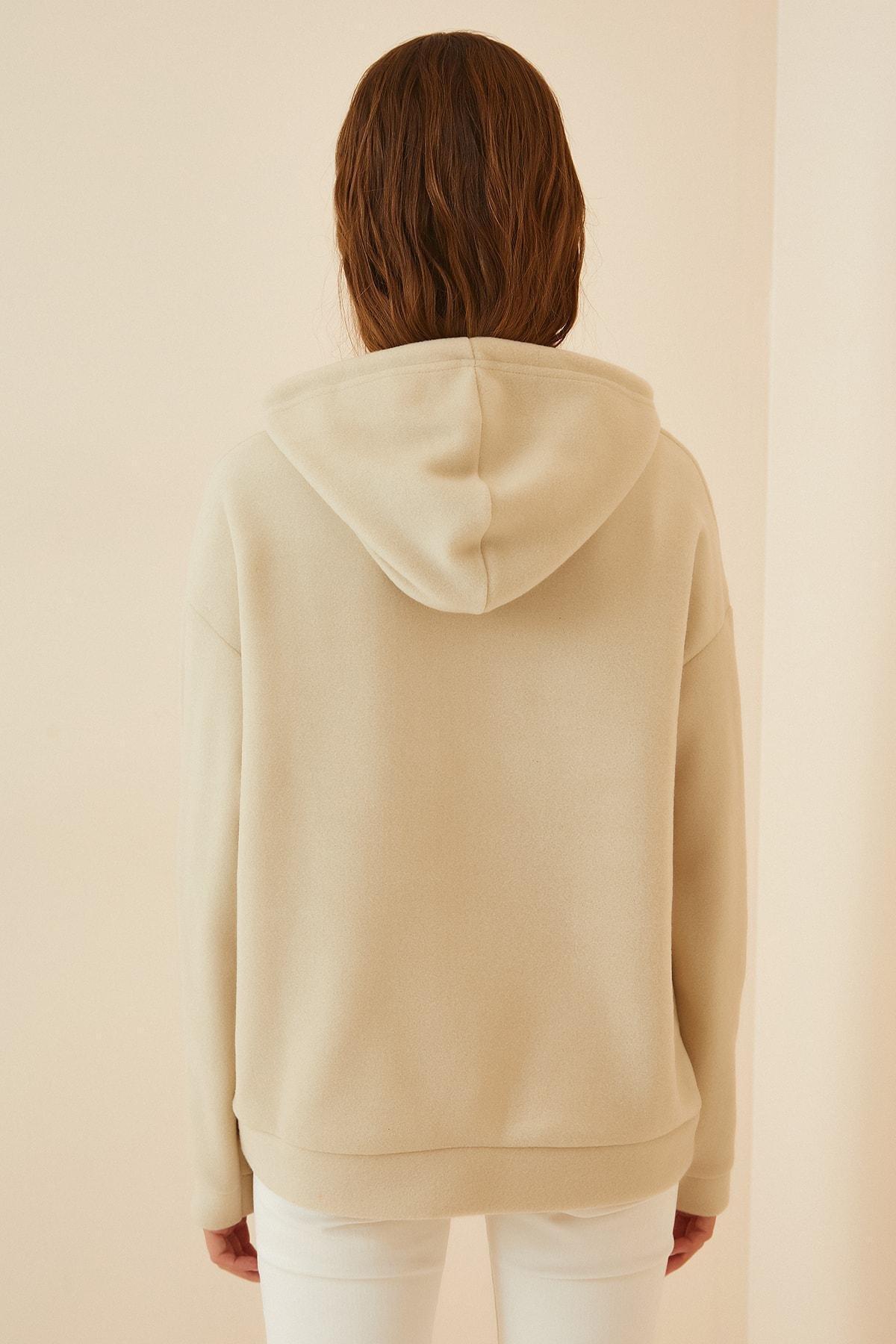 Beige Basic Sweatshirt, Cream, large image number 4
