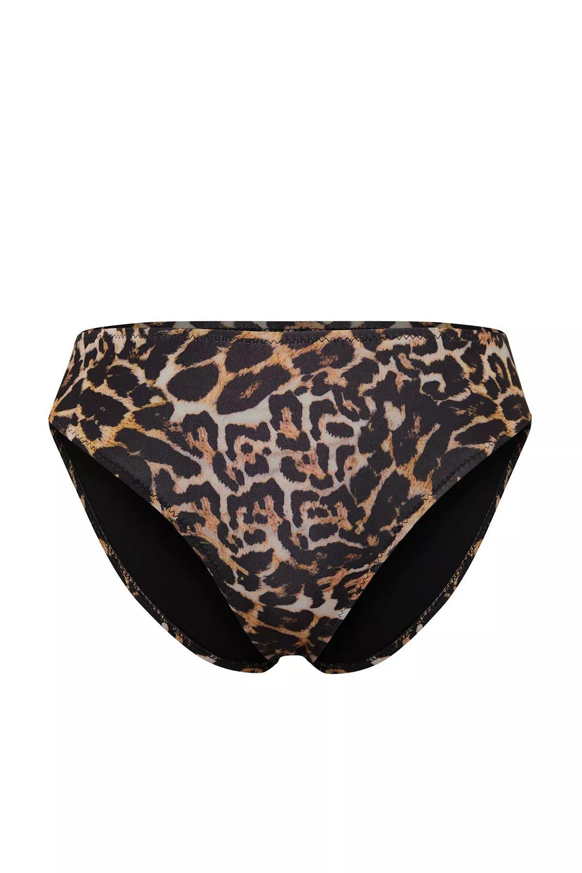 Brown Leopard Patterned Bikini Bottom, C101_5650, large image number 0
