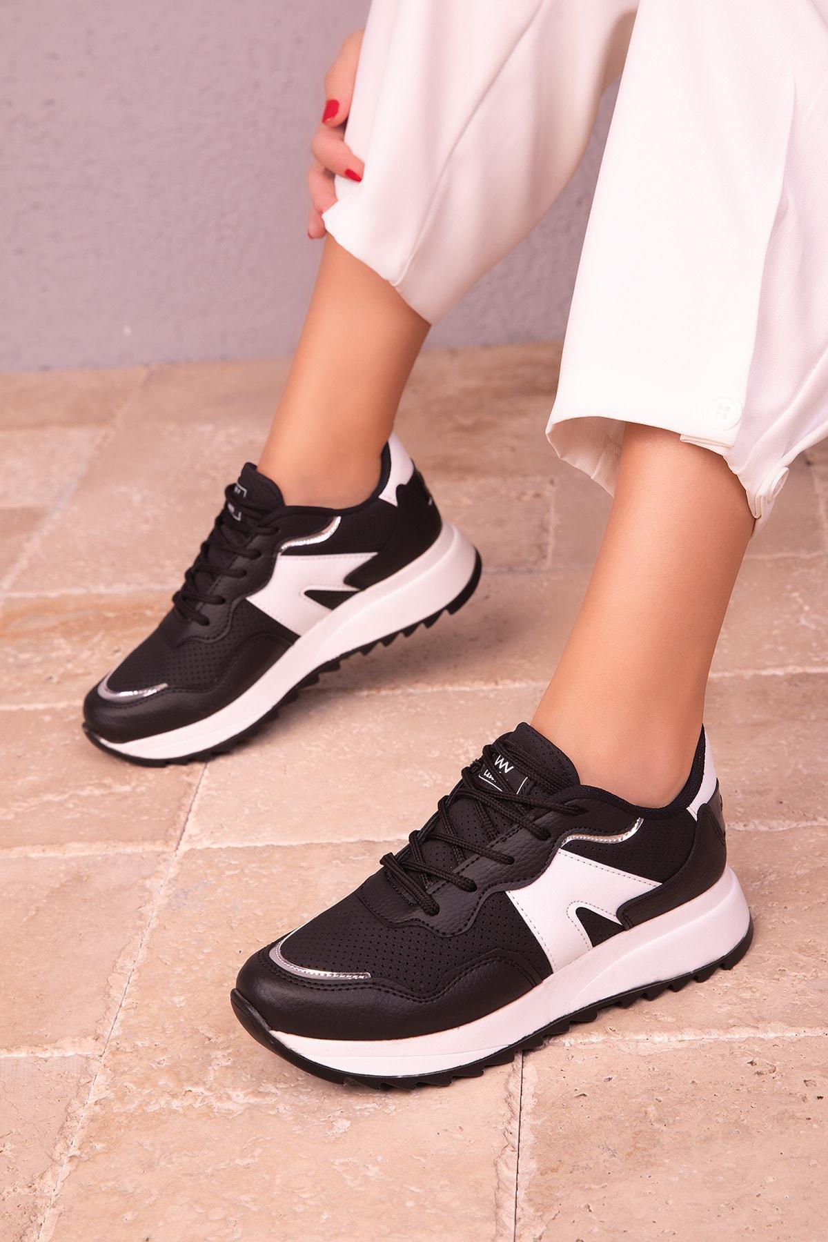 Black Lace Up Casual Sneakers, C101_1526, large image number 2