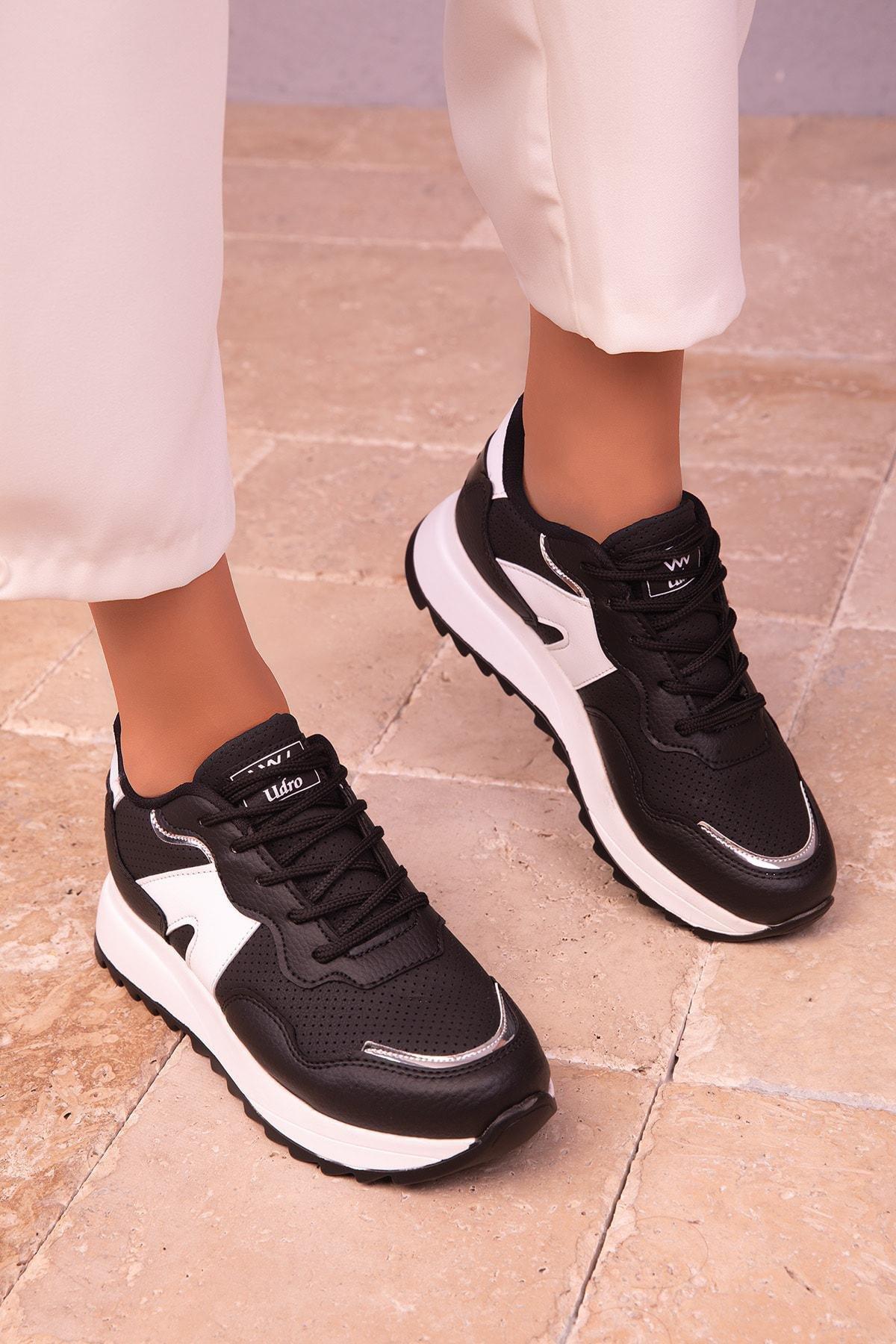 Black Lace Up Casual Sneakers, C101_1526, large image number 3
