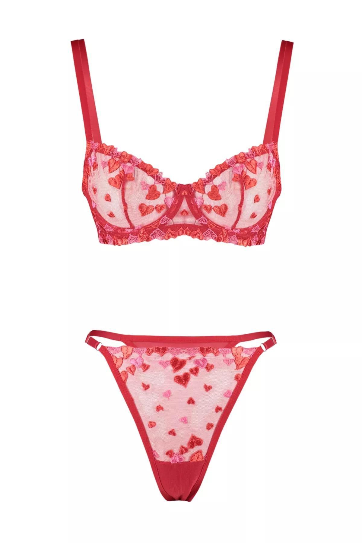 Red Lace Capless Underwear, Pack Of 2, Red, large image number 5