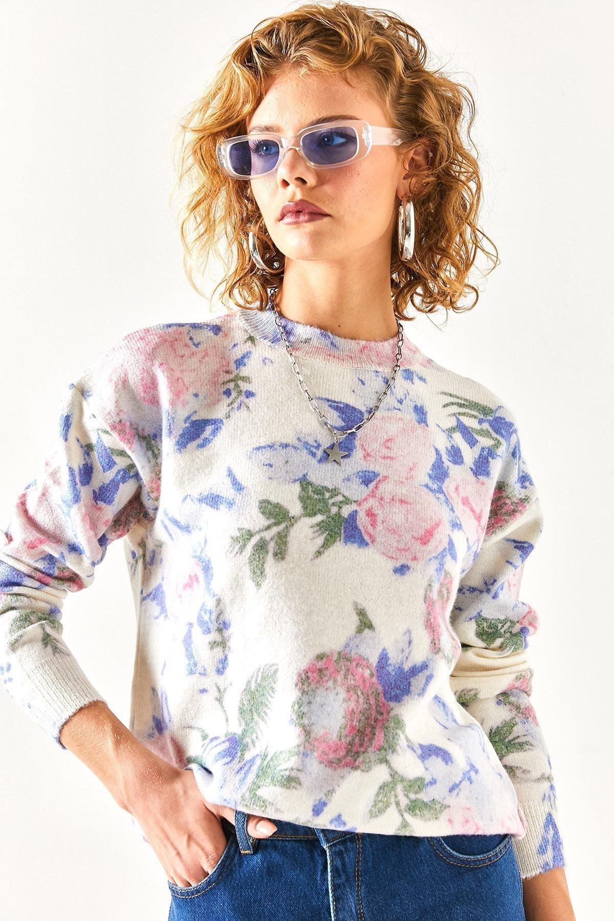 Olalook - Multicolour Patterned Premium Knitwear Sweater