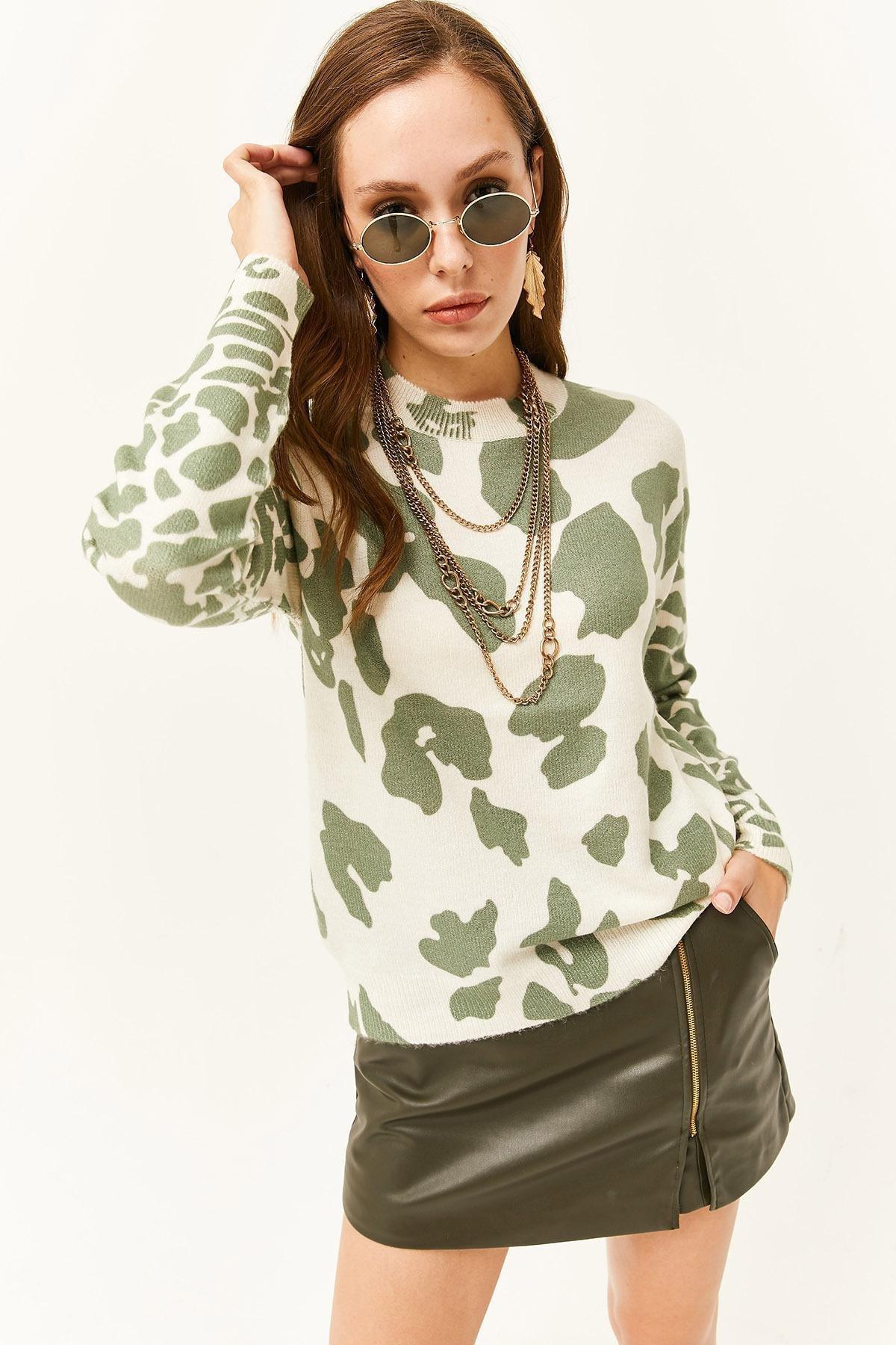 Multicolour Patterned Soft Sweater, ECRU GREEN, large image number 0